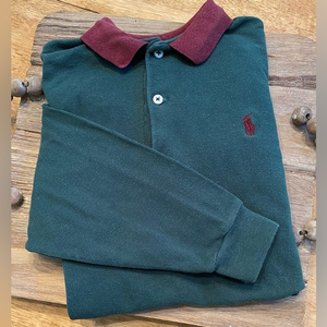 Polo by Ralph Lauren Boy’s SDark Green Cotton‎ Pique Knit Long Sleeve Pullover